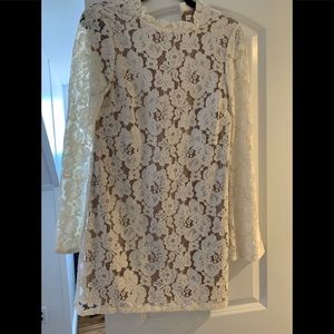 WAYF Lace Cream Dress